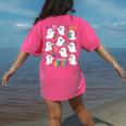 Halloween Math Teacher Ghost Math Teacher Spooky Halloween Women's Comfort Colors T-Shirt Back Print Crunchberry