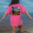 Halloween Pumpkin Starry Night Van Gogh Art Teacher Women's Comfort Colors T-Shirt Back Print Crunchberry