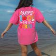 Happy 100th Day Of School Teachers 100 Days Of School Kids Women's Comfort Colors T-Shirt Back Print Crunchberry Happy 100th Day Of School Teachers 100 Days Of School Kids Women's Comfort Colors T-Shirt Back Print Crunchberry