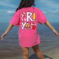 Happy Fri-Yay Teacher Back To School Friday Lovers Women's Comfort Colors T-Shirt Back Print Crunchberry Happy Fri-Yay Teacher Back To School Friday Lovers Women's Comfort Colors T-Shirt Back Print Crunchberry