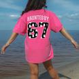 Haunted By 6 7 67 Six Seven Halloween Teacher Mom Women's Comfort Colors T-Shirt Back Print Crunchberry Haunted By 6 7 67 Six Seven Halloween Teacher Mom Women's Comfort Colors T-Shirt Back Print Crunchberry