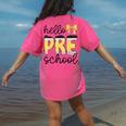 Hello Pre-K Preschool Back To School First Day Teacher Kids Women's Comfort Colors T-Shirt Back Print Crunchberry Hello Pre-K Preschool Back To School First Day Teacher Kids Women's Comfort Colors T-Shirt Back Print Crunchberry