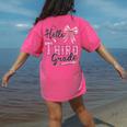 Hello Third Grade First Day Of School Coquette Teacher Girl Women's Comfort Colors T-Shirt Back Print Crunchberry