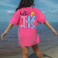 Hello TK Transitional Kindergarten Back To School Teacher Women's Comfort Colors T-Shirt Back Print Crunchberry Hello TK Transitional Kindergarten Back To School Teacher Women's Comfort Colors T-Shirt Back Print Crunchberry