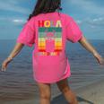 Hola Estudiantes Spanish Teacher Back To School 2025 Women's Comfort Colors T-Shirt Back Print Crunchberry