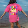 I Am Their Voice They Are My Heart Autism Awareness Teacher Women's Comfort Colors T-Shirt Back Print Crunchberry
