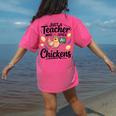 Just a Teacher Who Loves Chickens Chicken Farm Animal Lover Women's Comfort Colors T-Shirt Back Print Crunchberry Just a Teacher Who Loves Chickens Chicken Farm Animal Lover Women's Comfort Colors T-Shirt Back Print Crunchberry