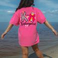 K Is For Kindergarten Teacher Coquette Bow Back To School Women's Comfort Colors T-Shirt Back Print Crunchberry