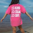 Be Kind Be Calm Be Safe Awareness For Teachers For Men Women Kids Women's Comfort Colors T-Shirt Back Print Crunchberry Be Kind Be Calm Be Safe Awareness For Teachers For Men Women Kids Women's Comfort Colors T-Shirt Back Print Crunchberry