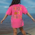 Leopard Trick Or Teach Halloween Teacher Costume Women Women's Comfort Colors T-Shirt Back Print Crunchberry Leopard Trick Or Teach Halloween Teacher Costume Women Women's Comfort Colors T-Shirt Back Print Crunchberry