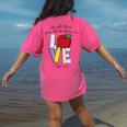 Let All That You Do Be Done In Love Christian Teacher Women's Comfort Colors T-Shirt Back Print Crunchberry