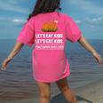 Let's Eat Kids Grammar For Thanksgiving Teacher Women's Comfort Colors T-Shirt Back Print Crunchberry