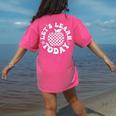 Let's Learn Today Checkered Apple Back To School Teacher Women's Comfort Colors T-Shirt Back Print Crunchberry