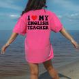 I Love My English Teacher Heart English Language Teachers For Men Women Kids Women's Comfort Colors T-Shirt Back Print Crunchberry I Love My English Teacher Heart English Language Teachers For Men Women Kids Women's Comfort Colors T-Shirt Back Print Crunchberry