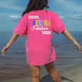 Maestra Fabulosa Bilingual Spanish Espanol Teacher School Women's Comfort Colors T-Shirt Back Print Crunchberry