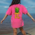 Math Teacher Hawaiian Shirts Pineapple Pi Day Symbol Women's Comfort Colors T-Shirt Back Print Crunchberry