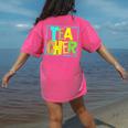 Neon Retro Teacher Cute Teacher Team New Teacher Back To Sch Women's Comfort Colors T-Shirt Back Print Crunchberry Neon Retro Teacher Cute Teacher Team New Teacher Back To Sch Women's Comfort Colors T-Shirt Back Print Crunchberry