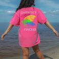 Nerdy Darwin's Finches Evolution Science Biology Teacher Women's Comfort Colors T-Shirt Back Print Crunchberry