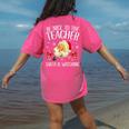 Be Nice To The Teacher Santa Is Watching School Christmas Women's Comfort Colors T-Shirt Back Print Crunchberry