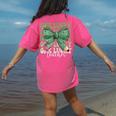 One Lucky Teacher Coquette Bow St Patricks Day Teacher Women's Comfort Colors T-Shirt Back Print Crunchberry One Lucky Teacher Coquette Bow St Patricks Day Teacher Women's Comfort Colors T-Shirt Back Print Crunchberry