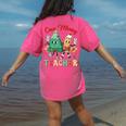 One Merry Teacher Groovy Christmas Tree Pjs Xmas Teacher Women's Comfort Colors T-Shirt Back Print Crunchberry One Merry Teacher Groovy Christmas Tree Pjs Xmas Teacher Women's Comfort Colors T-Shirt Back Print Crunchberry