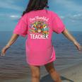One Thankful Teacher Cute Thanksgiving Turkey School Women's Comfort Colors T-Shirt Back Print Crunchberry One Thankful Teacher Cute Thanksgiving Turkey School Women's Comfort Colors T-Shirt Back Print Crunchberry