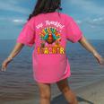 One Thankful Teacher Thanksgiving Turkey Cute Crayon Pencil Women's Comfort Colors T-Shirt Back Print Crunchberry One Thankful Teacher Thanksgiving Turkey Cute Crayon Pencil Women's Comfort Colors T-Shirt Back Print Crunchberry