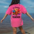 One Thankful Teacher Thanksgiving TurkeyCute Pencil Women's Comfort Colors T-Shirt Back Print Crunchberry One Thankful Teacher Thanksgiving TurkeyCute Pencil Women's Comfort Colors T-Shirt Back Print Crunchberry