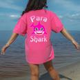 Para Shark Paraprofessional Female Teacher Women's Comfort Colors T-Shirt Back Print Crunchberry Para Shark Paraprofessional Female Teacher Women's Comfort Colors T-Shirt Back Print Crunchberry