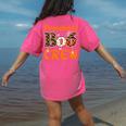 Preschool Boo Crew Halloween Teachers Students Costume Women's Comfort Colors T-Shirt Back Print Crunchberry