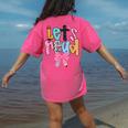 Lets Read Reading Teacher Back To School Literacy Pencil Bow Women's Comfort Colors T-Shirt Back Print Crunchberry Lets Read Reading Teacher Back To School Literacy Pencil Bow Women's Comfort Colors T-Shirt Back Print Crunchberry