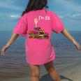 Reading Books Librarian Reader Nerd I'm Ok Teacher School Women's Comfort Colors T-Shirt Back Print Crunchberry