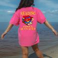 Reading Super Power Activated Superhero Teacher Or Student Men Women Girls Kids Women's Comfort Colors T-Shirt Back Print Crunchberry