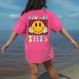 You Got This Retro Smile Motivational Testing Day Teacher Women's Comfort Colors T-Shirt Back Print Crunchberry