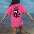 Science Teacher Appreciation Merch -Adults -Youth Grey Classic Fit Modern Science Theme Cartoon Women's Comfort Colors T-Shirt Back Print Crunchberry