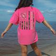 Science Teacher Camo American Flag Back To School Women's Comfort Colors T-Shirt Back Print Crunchberry