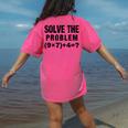 Solve The Problem 9×74 Math Teacher Women's Comfort Colors T-Shirt Back Print Crunchberry