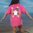Spooky Teacher Ghost Pencil Teach Halloween Teacher Women's Comfort Colors T-Shirt Back Print Crunchberry