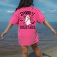 Spooky Toddler Teacher Halloween School Women's Comfort Colors T-Shirt Back Print Crunchberry