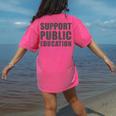 Support Public Education Protect Teachers Students Schools Women's Comfort Colors T-Shirt Back Print Crunchberry