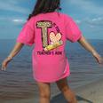 T Is For Teacher’s Aide Back To First Day Of School Leopard Men Women Girls Kids Women's Comfort Colors T-Shirt Back Print Crunchberry