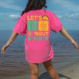 Lets Tacos Bout Science Teacher Chemistry Physics Women's Comfort Colors T-Shirt Back Print Crunchberry