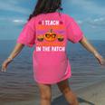 I Teach The Cutest Pumpkins In The Patch Halloween Teacher Women's Comfort Colors T-Shirt Back Print Crunchberry I Teach The Cutest Pumpkins In The Patch Halloween Teacher Women's Comfort Colors T-Shirt Back Print Crunchberry