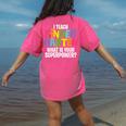 I Teach Kindergarten What Is Your Superpower Teacher Women's Comfort Colors T-Shirt Back Print Crunchberry