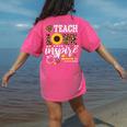 TEACH LOVE INSPIRE Teacher Sunflower Appreciation Women's Comfort Colors T-Shirt Back Print Crunchberry TEACH LOVE INSPIRE Teacher Sunflower Appreciation Women's Comfort Colors T-Shirt Back Print Crunchberry