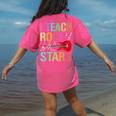 I Teach Rockstars Band Vibes Teacher Rocks My Music Teaching Women's Comfort Colors T-Shirt Back Print Crunchberry