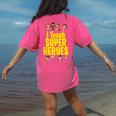 I Teach Super Heroes Comic Book Hero Teacher School Women's Comfort Colors T-Shirt Back Print Crunchberry