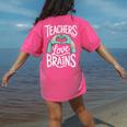 Teacher Halloween Shirt Women Men Teachers Love Brains Women's Comfort Colors T-Shirt Back Print Crunchberry Teacher Halloween Shirt Women Men Teachers Love Brains Women's Comfort Colors T-Shirt Back Print Crunchberry