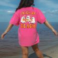 Teacher Halloween Trick Or Teach Retro Groovy Floral Ghost Women's Comfort Colors T-Shirt Back Print Crunchberry Teacher Halloween Trick Or Teach Retro Groovy Floral Ghost Women's Comfort Colors T-Shirt Back Print Crunchberry