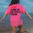 Teacher A Lot Going On In Fourth Grade Back To School Women's Comfort Colors T-Shirt Back Print Crunchberry